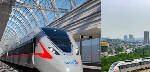 नमो भारत ट्रेन के अंदर फोटोशूट और निजी कार्यक्रमों की व्यवस्था का दृश्य।