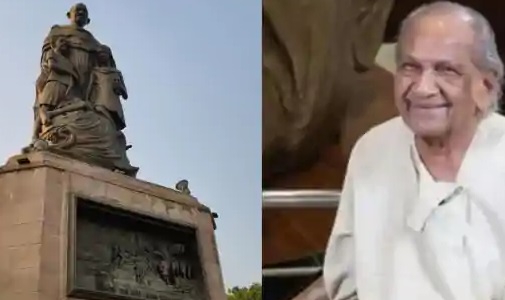 72 feet tall bronze statue of Mahatma Gandhi at Gandhi Maidan Patna designed by sculptor Ram Sutar