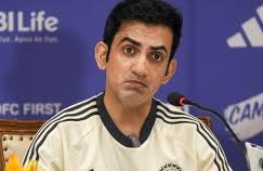 Gautam Gambhir addressing media on split coaching controversy.