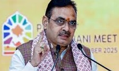 Rajasthan CM Bhajanlal Sharma flagging off Honor Run marathon in Jaipur.