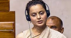 Kangana Ranaut addressing Lok Sabha during electoral reforms discussion.