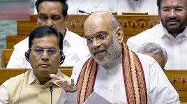 Home Minister Amit Shah speaking in Lok Sabha during winter session on SIR and election reforms